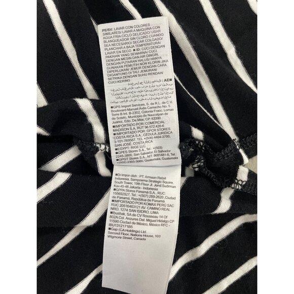 Old Navy Luxe T Shirt Size XS Striped Oversized Tunic Top Scoop Neck Black White - Picture 6 of 9